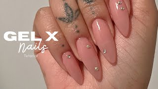 Gel X Nail Tutorial DIY Long AlmondStiletto [upl. by Seyer780]