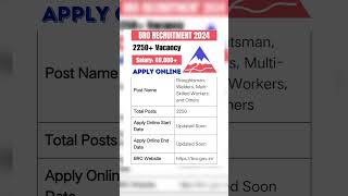 BRO Recruitment 2024Salary69100 Notification Out For 2250postEligibility and Apply Online Now [upl. by Proud]