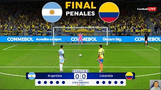 Argentina Vs Colombia PENALES  Final Copa América 2024  Messi vs James  Jugabilidad PES realista [upl. by Reynold731]