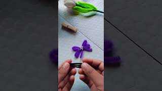 DIY purple bow hair clip 💜diy shorts [upl. by Nedac]