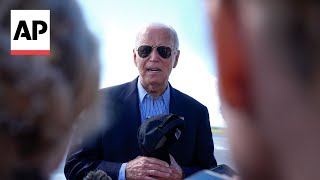 Biden speaks with media after ABC interview [upl. by Jaquenetta869]