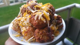 Delicious Seasoned Stuffed Deep Fried Cheesy Chicken Meatballs [upl. by Natsirc]