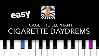 Cage the Elephant  Cigarette Daydreams EASY PIANO TUTORIAL [upl. by Oigroeg]