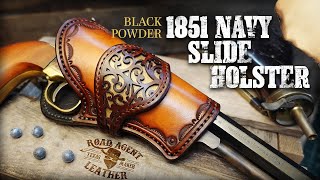 Making a Leather Slide Holster for an 1851 Navy  Leather Craft ASMR [upl. by Ryle]