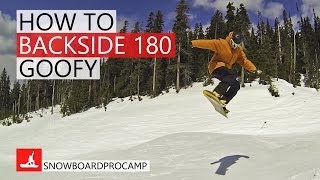 How to Backside 180 in the Park  Snowboarding Tricks Goofy [upl. by Brey779]