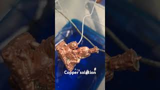 Ready to Electroplate Dipping 3D Print in Copper SolutionElectroplatingCopperPlating3DPrinting [upl. by Livingstone]