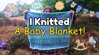 I Finished Knitting a Baby Blanket [upl. by Durrej670]