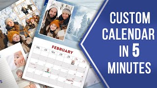 How to Make a Custom Calendar With Pictures 📅 Awesome Design In a Minute [upl. by Leta820]