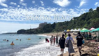 4K Jeju IslandㅣWalk around Jungmun Saekdal BeachㅣKoreaㅣWalking Jeju [upl. by Cletis]