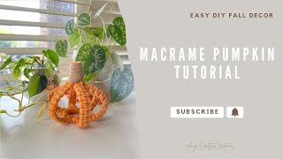 Easy beginner macrame pumpkin decor [upl. by Etnelav]