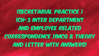 12th GSEB BoardSecretarial PracticeCh3 Inter Department and Employee Related Correspondence [upl. by Beverley]