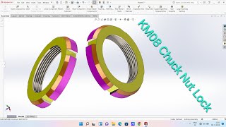 Solidworks tutorial 2022 How to make KM08 Chuck Nut Lock 🤔 [upl. by Anelrahs]