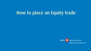 BMO InvestorLine  How to place an Equity trade [upl. by Ransome]