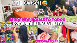 FIZ UMA MUDANÇA NO MEU QUARTO NÃO DEIXO NADA NO LUGAR 🙃 COMPRINHAS PARA FESTA DAS CORES  Vlog [upl. by Akimal350]