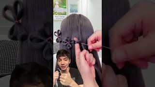 Faça penteados floridos e estilosos com apenas alguns elásticos 🌸💇‍♀️ Penteado Moda Beleza [upl. by Leksehcey]