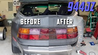 Installing the GT Racing Porsche 944 Rear widebody quarter panels pt 2 of 2 [upl. by Macario457]