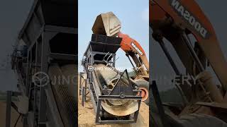 Mobile trommel screen for stone sand aggregate mining trommelscreen separator mobile jycrusher [upl. by Erdied]