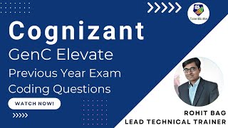 Cognizant GenC Elevate Coding Question 2023  Previous Year Questions [upl. by Lrae]