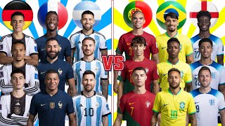 Germany France Argentina 🆚 Portugal Brazil England Ronaldo Messi Mbappe Musiala Neymar Kane💪⚽🔥 [upl. by Brandea]