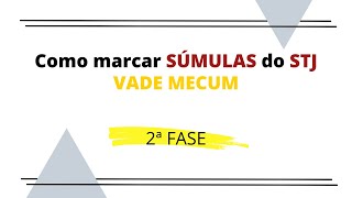 Marque assim as súmulas do STJ no seu Vade Mecum para 2ª Fase [upl. by Sprung]