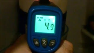 HoldPeak HP981B Laser Infrared Thermometer  Demonstration Milk in the fridge [upl. by Keese]