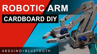 How To Make Arduino Robotic Arm Controlled with Smartphone  Cardboard DIY [upl. by Kappel]