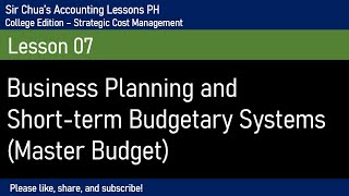 Strategic Cost Management Master Budget Budgeting and Business Planning [upl. by Huntlee]