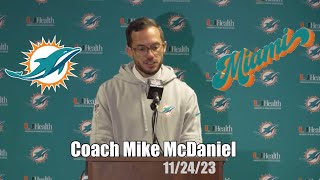 Coach Mike McDaniel Post Black Friday Game Vs Jets Condensed Interview with IMO Miami Dolphins [upl. by Esiouqrut]