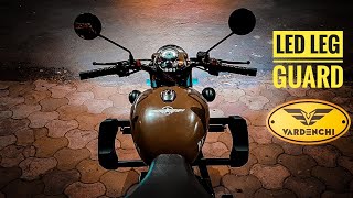 Vardenchi LED Crusader Leg Guard  Unboxing amp Installation on RE Classic 350cc [upl. by Hanshaw]