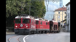 Rhätische Bahn  Güterverkehr auf der Arosa Bahn mit Ge 44 II [upl. by Henson]