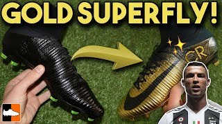 How To Make Rare Gold CR7 Superfly amp Vapor  Cristiano Ronaldo Custom Boots [upl. by Ralleigh]