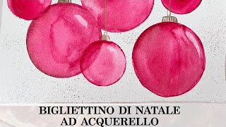 Bigliettino di Natale FACILE ad Acquerello  acquerello Natale Arte per Te [upl. by Ekud]