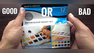 Daler Rowney Simply Watercolour Pocket Set REVIEW [upl. by Ainesell]