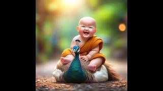 So cute little monk🤯🔥🔥 cutebaby🥰🫧🔥💐 funny🥳 new👍🏻 viral trending youtubeshorts subscribe like [upl. by Narruc]