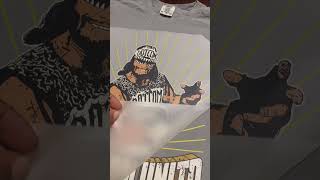 Peeling DTF film off new custom tshirt shorts dtf [upl. by Bertle694]