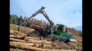 🌲DeereAction • John Deere 1510G • Rückezug im Einsatz • Loggingvideo • Forwarder fast driving🌲 [upl. by Shayn37]