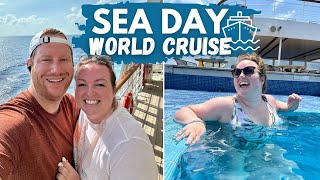 SEA DAY IN THE LIFE 🛳️ cruise catchup amp routines onboard PampO Cruises Arcadia 🌎 World Cruise Series [upl. by Akin]