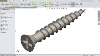 How to Design Screw in SolidWorks [upl. by Esdnyl147]