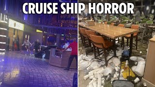 Battered cruise ship smashed by swell that sent ‘screaming’ passengers amp grand piano flying [upl. by Jovitah271]