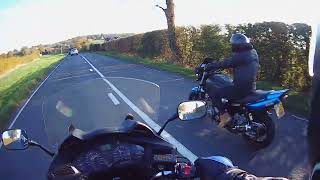 Crazy piece of Overtaking Motorcycle between Kidderminster and Bromsgrove Helmet Cam video [upl. by Anihtyc]