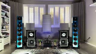 Sound Demo  Electronic Bass  GRResearch NXOtica Rythmik Open Baffle HFrame Subwoofers [upl. by Annairb]