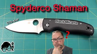 Unboxing a cool Spyderco Shaman knife variant… in black Micarta and CTSXHP blade steel… future mod [upl. by Nomde]