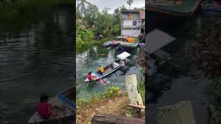 Childhood adventure takes a splash playful boat maneuvers in East Kalimantan Indonesia [upl. by Euqinommod45]