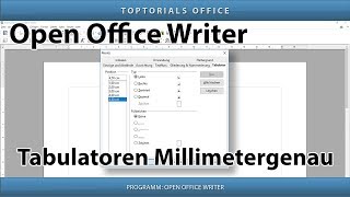 Tabulator setzen Millimetergenau OpenOffice Writer [upl. by Radnaxela]