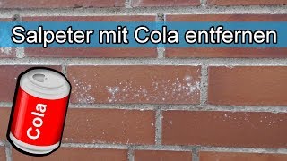 Salpeter mit Cola  Hausmittel entfernen – Ausblühungen im Stein Mauerwerk  Wand Keller weg machen [upl. by Adnolor522]