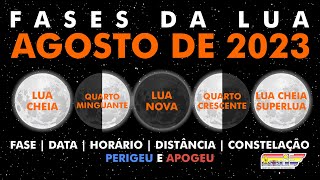 Fases da Lua em agosto de 2023 [upl. by Amadus]