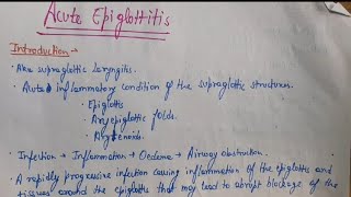 Acute Epiglottis ENT [upl. by Frey]