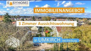 VIRTUELLE IMMOBILIENREISE Besichtigen Sie diese 3 Zimmer Aussichtswohnung in Umkirch bei Freiburg [upl. by Wisnicki]