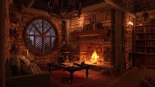 Cozy Hut Ambience  Gentle Night Rain amp Fireplace [upl. by Gove920]