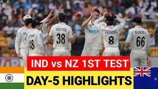 IND vs NZ Full Match Highlights  India vs New Zealand 1st Test Day 5 Highlights 2024 [upl. by Nnylhtak6]